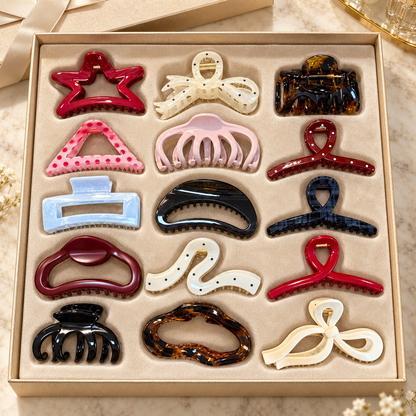Acrylic Hair Claw Clips Set, Assorted Cute Hair Clips for Women Girls