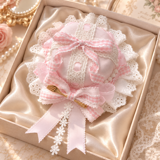 Pink Mini Top Hat Hair Clip, Lace Lolita Tea Party Hair Accessory